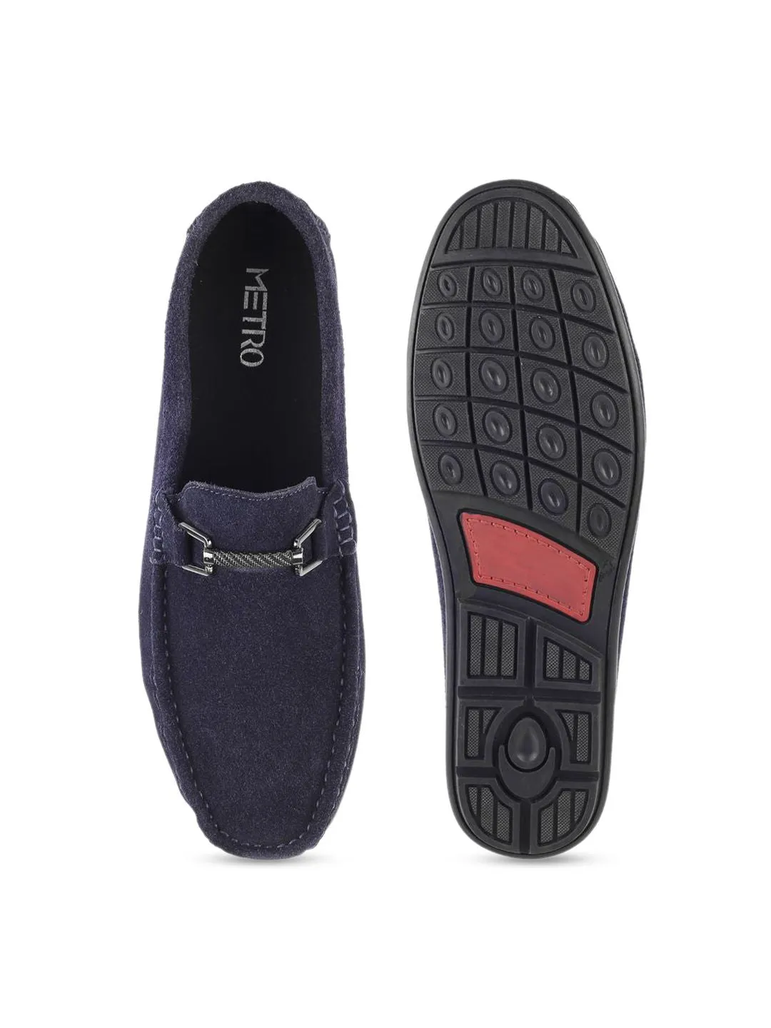 Metro Men Printed Leather Loafers