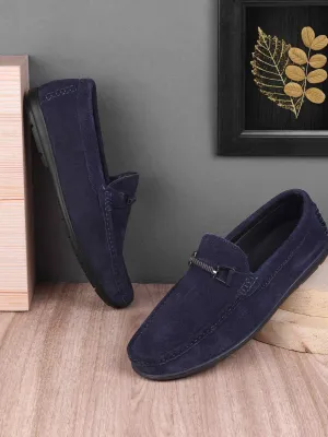 Metro Men Printed Leather Loafers