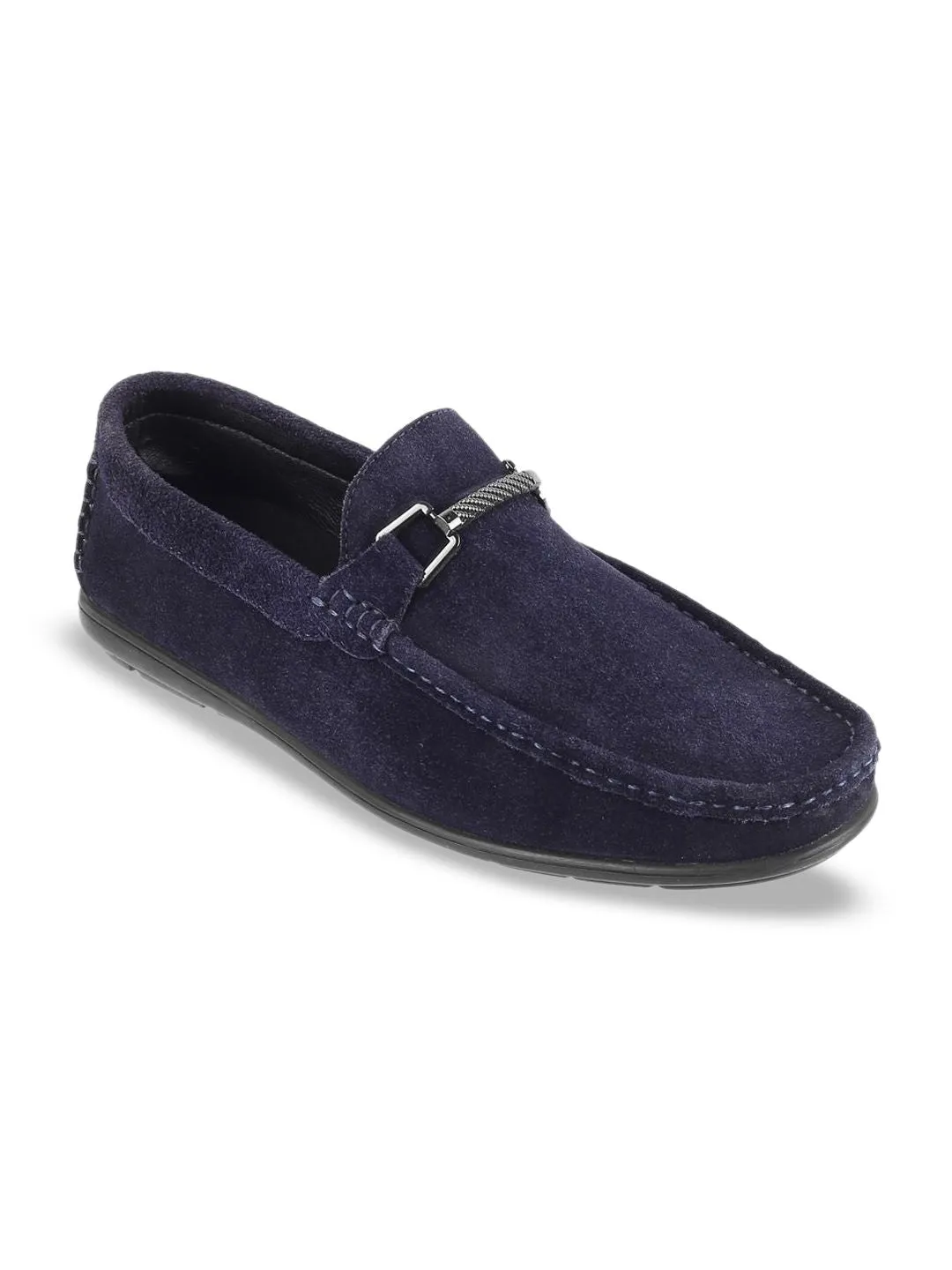 Metro Men Printed Leather Loafers