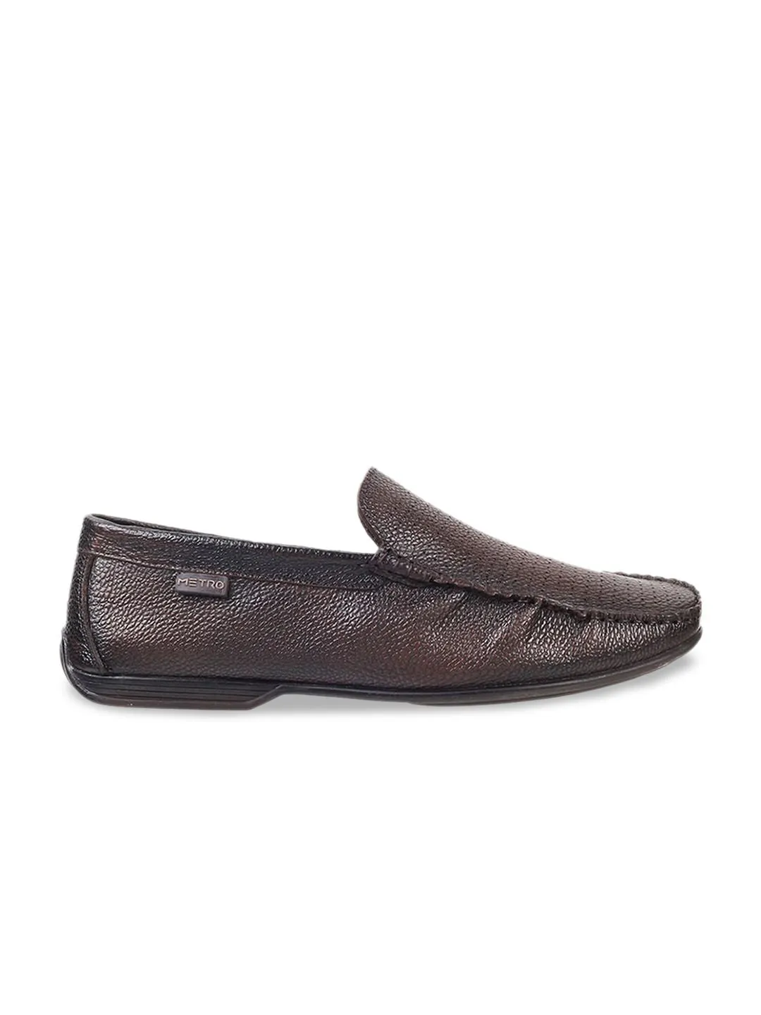Metro Men Textured Leather Loafers