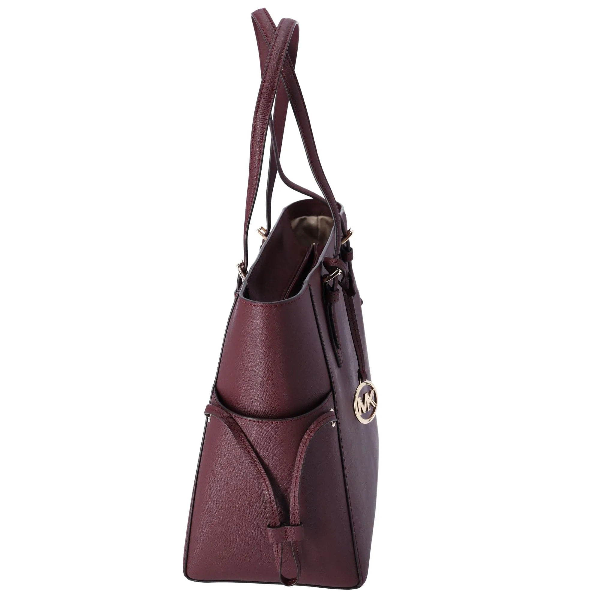 Michael Kors Gilly Large Drawstring Tote Oxblood Saffiano Leather