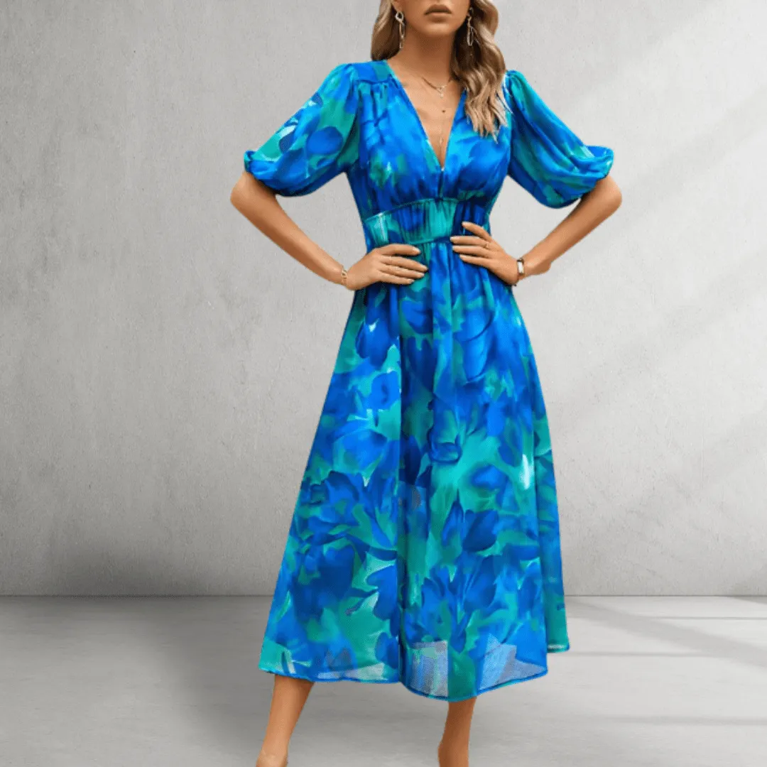 Midi Dress – Floral Print – Elegant Occasion