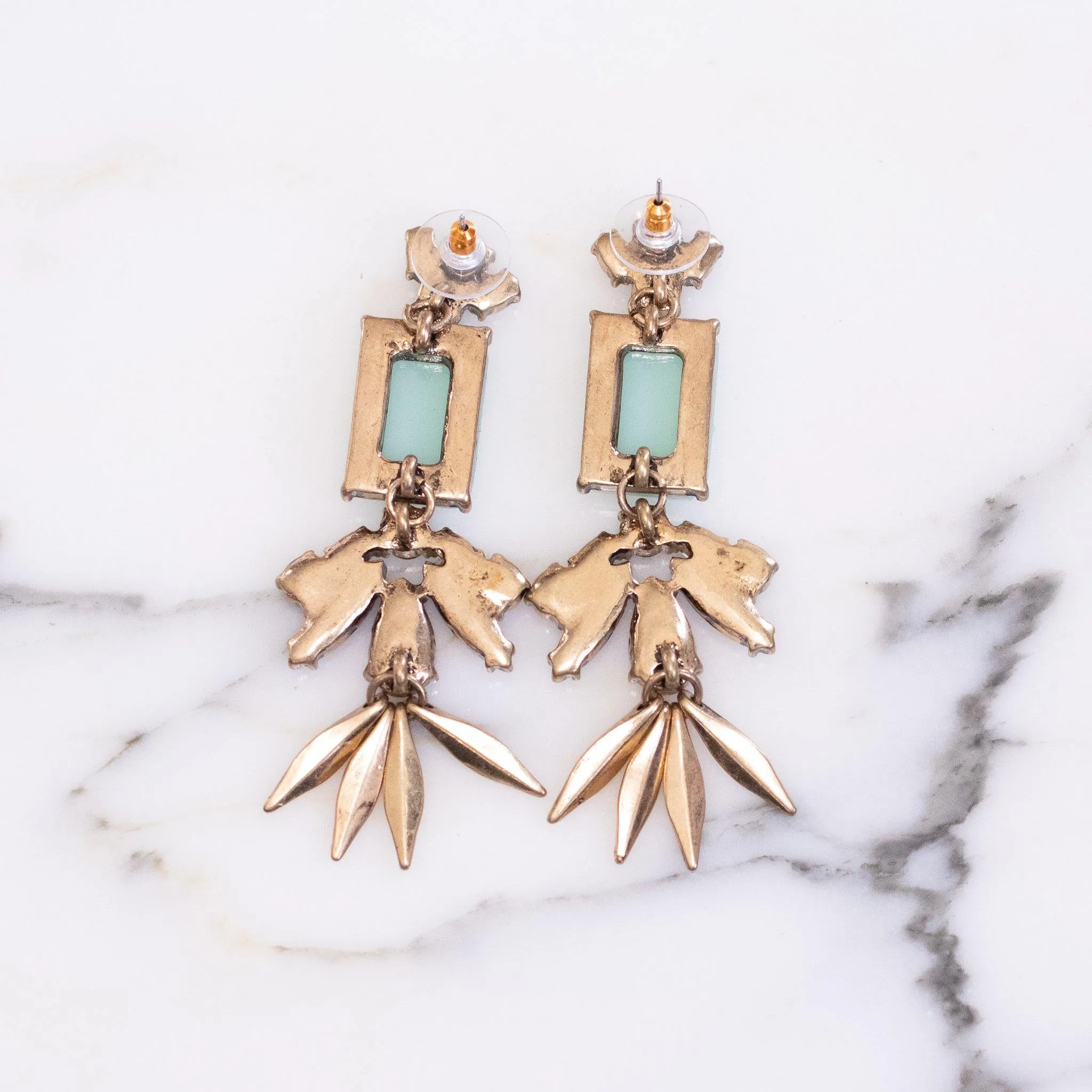 Mint and Smoke Statement Earrings