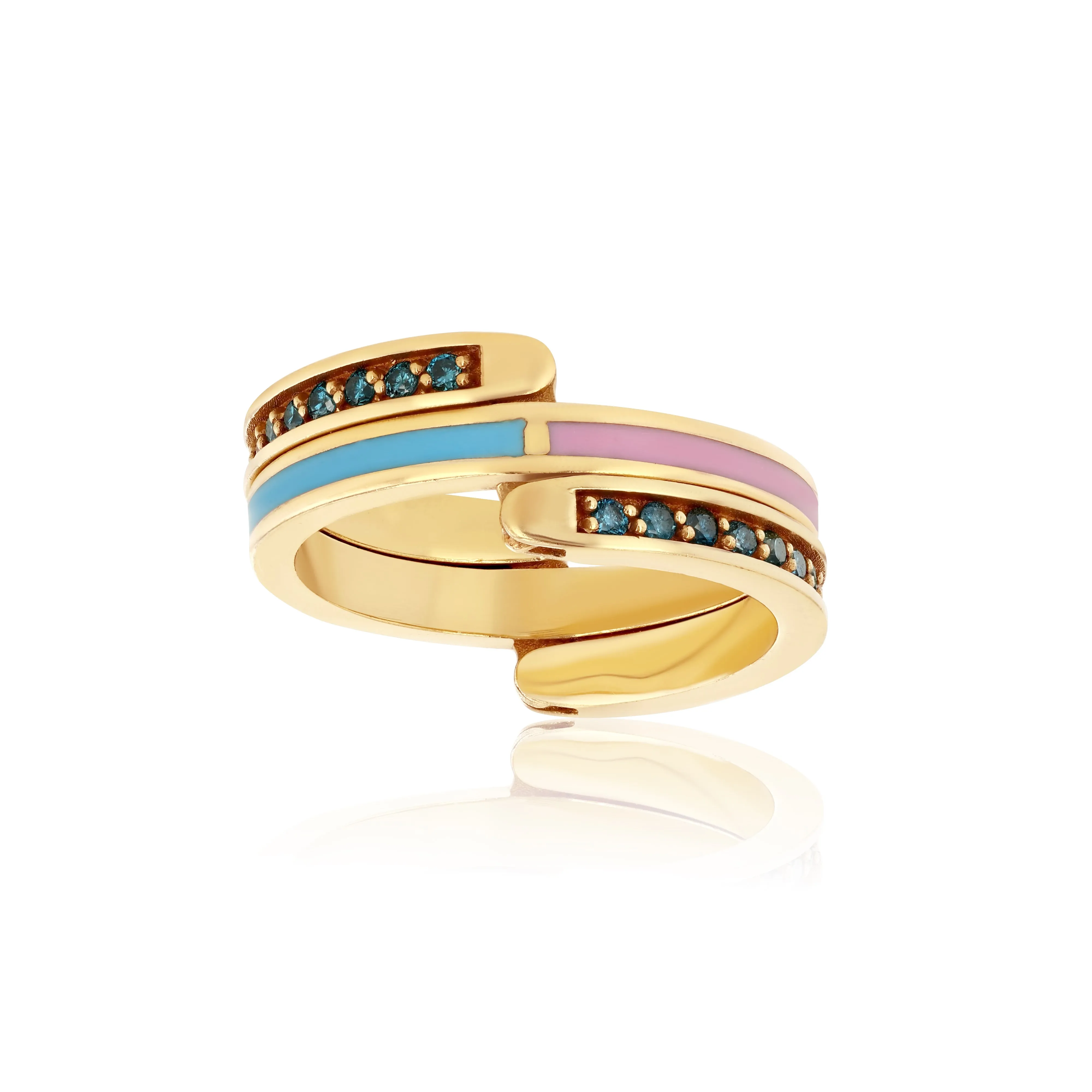 Mixed Flip Ring, 2 Rows