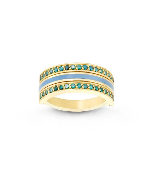 Mixed Flip Ring, 2 Rows