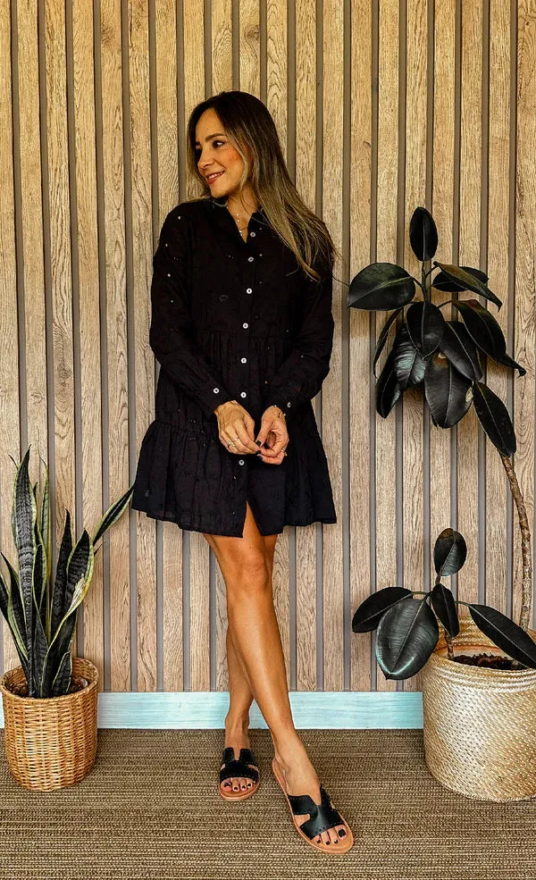 Morocco Black Shirtwaist Dress