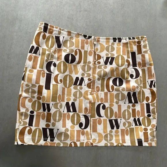 Motel Ima Mini Skirt In Cowgirl - XS Cream/Tan
