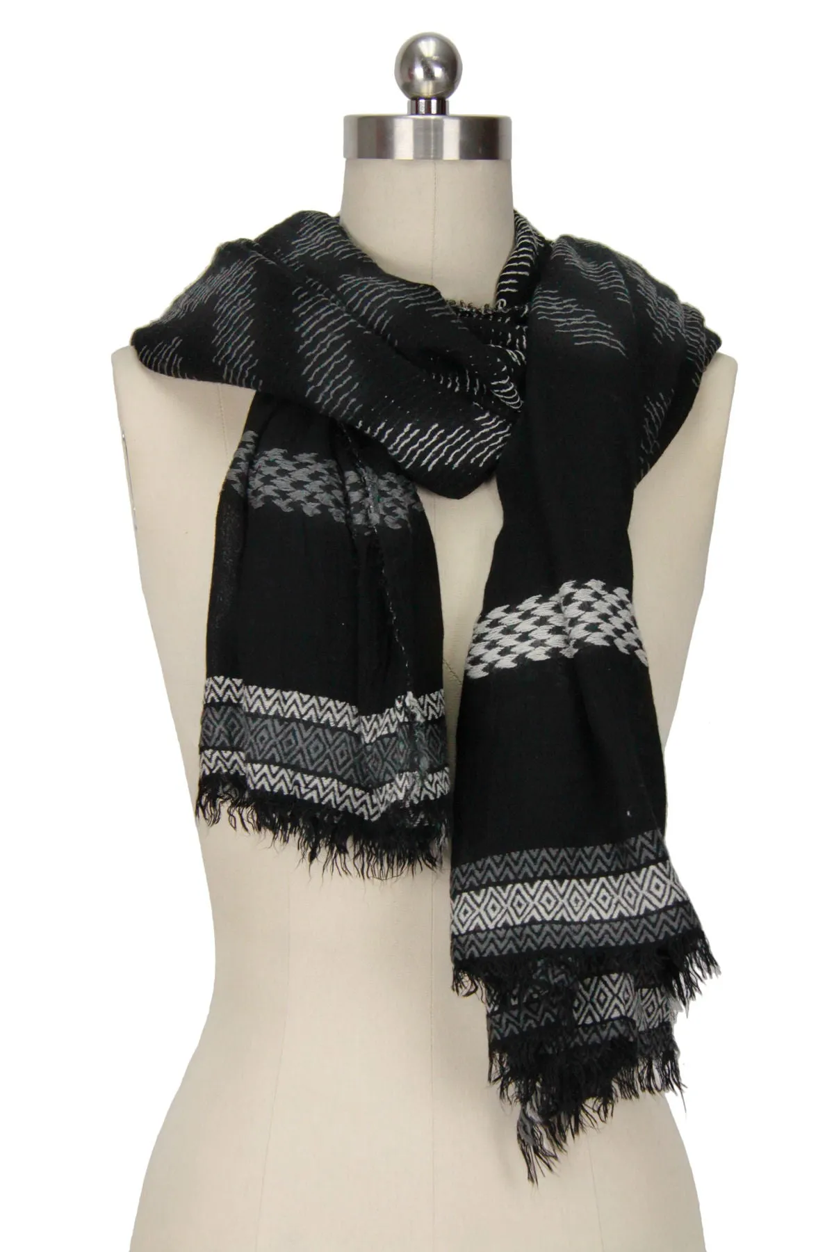 Multi Geometric Striped Scarf