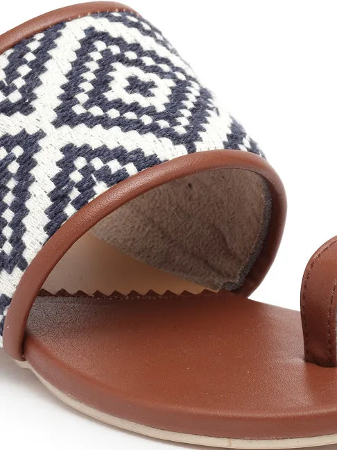 Navy & Tan Woven