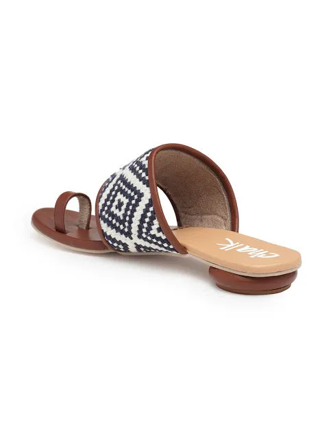 Navy & Tan Woven