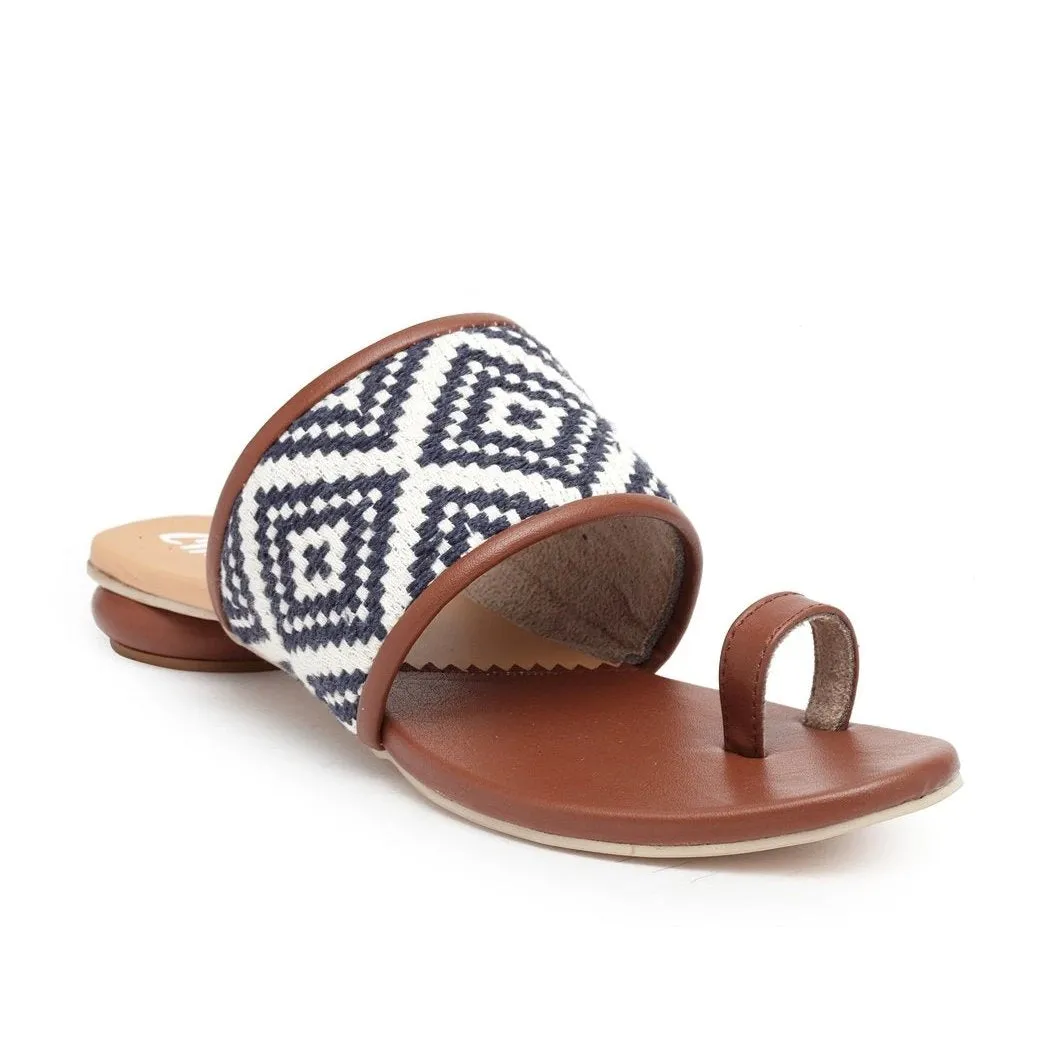 Navy & Tan Woven