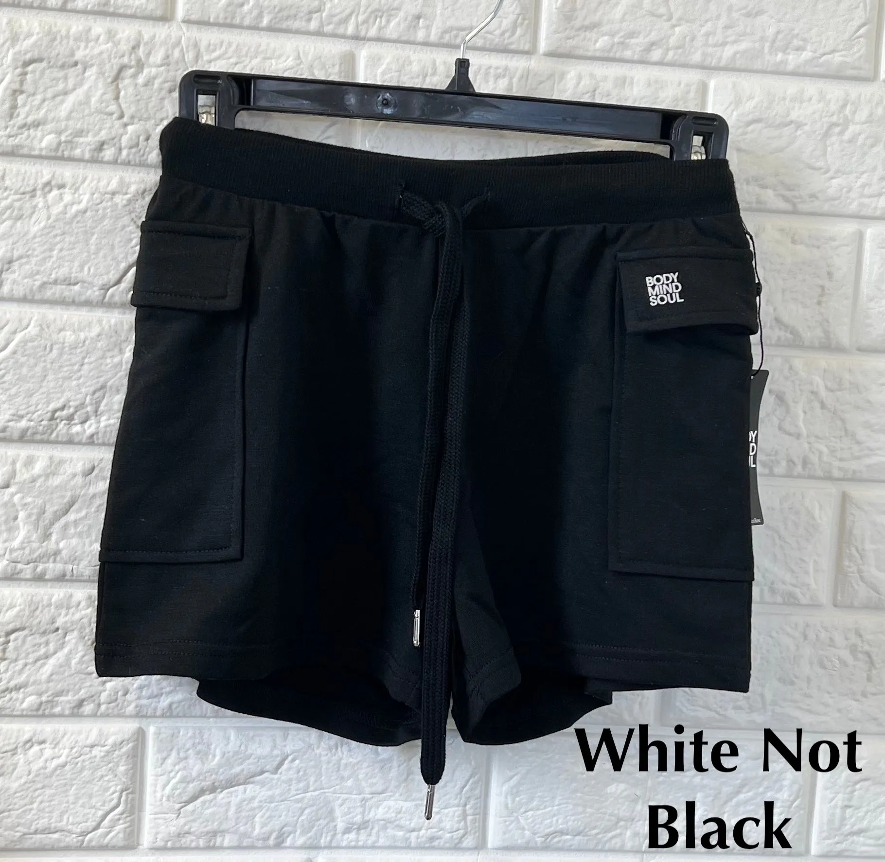New La Vie En Rose BODY MIND SOUL Lounge Shorts in SOLID WHITE NOT Black, Sz L