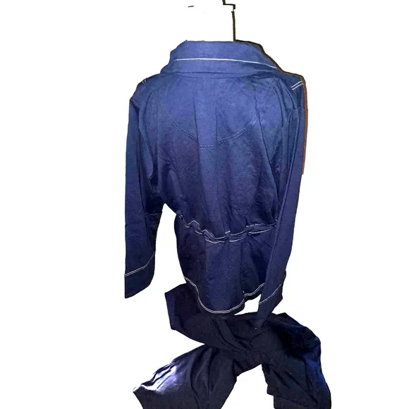 NEW-Sport Savvy 2-Piece Set, Navy Blue, XL Draw String Waist Jacket Large Pants