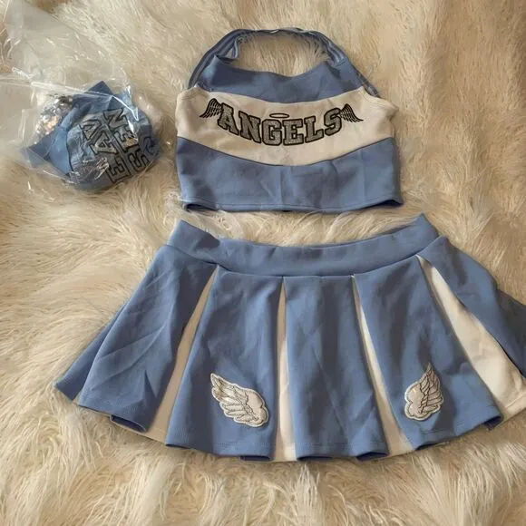 NWT Dolls Kill Trickz N Treatz Plus Heaven's Cheerleader Angel Halloween Costume