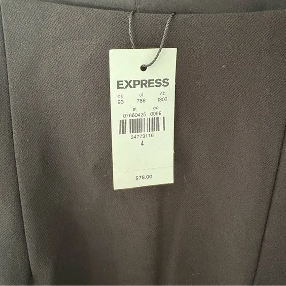NWT EXPRESS stylist super high waisted side slit midi pencil skirt black size 4
