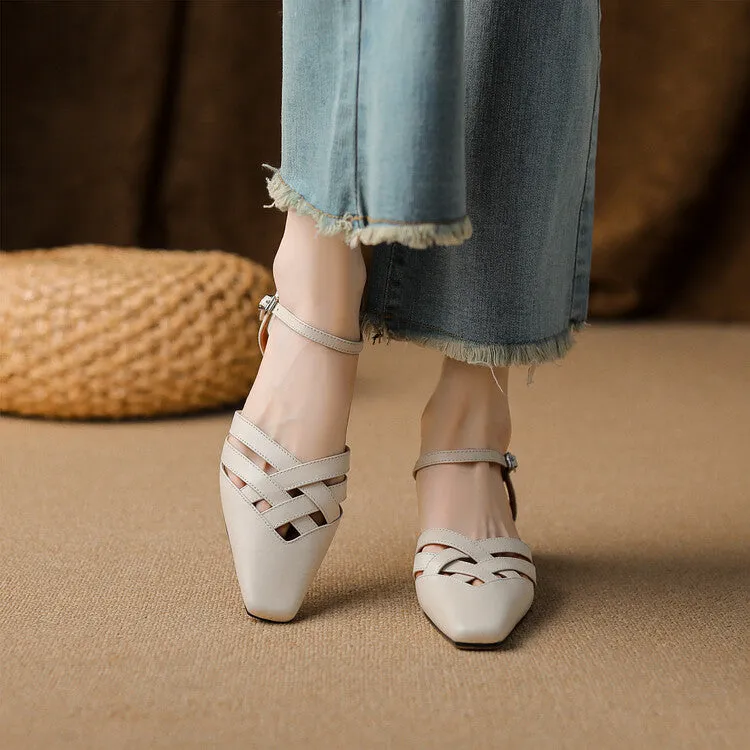 Off-White Block Heel Woven Sandals #001096