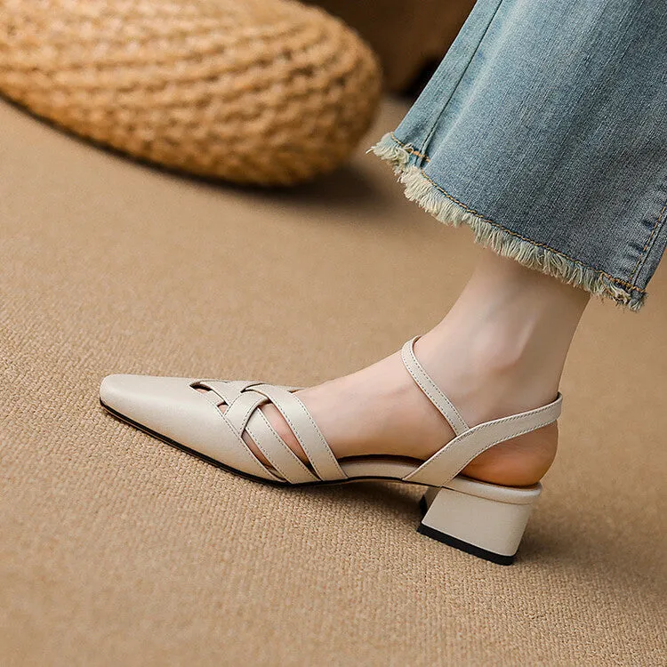 Off-White Block Heel Woven Sandals #001096