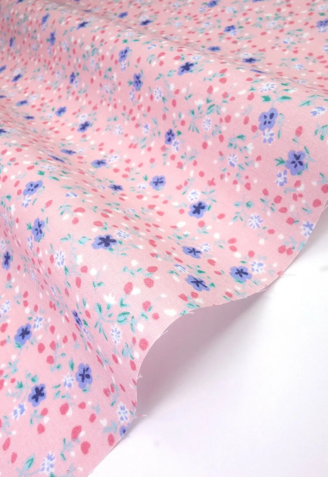 Olivia Pink Shabby Chic Polycotton Floral Fabric