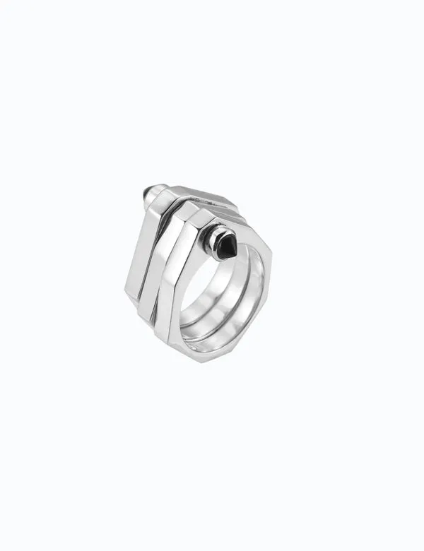 One Finger Two Finger Block Ring
