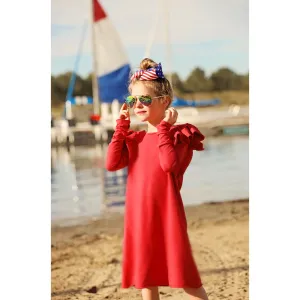 Organic Valentina Dress Long Sleeves Red