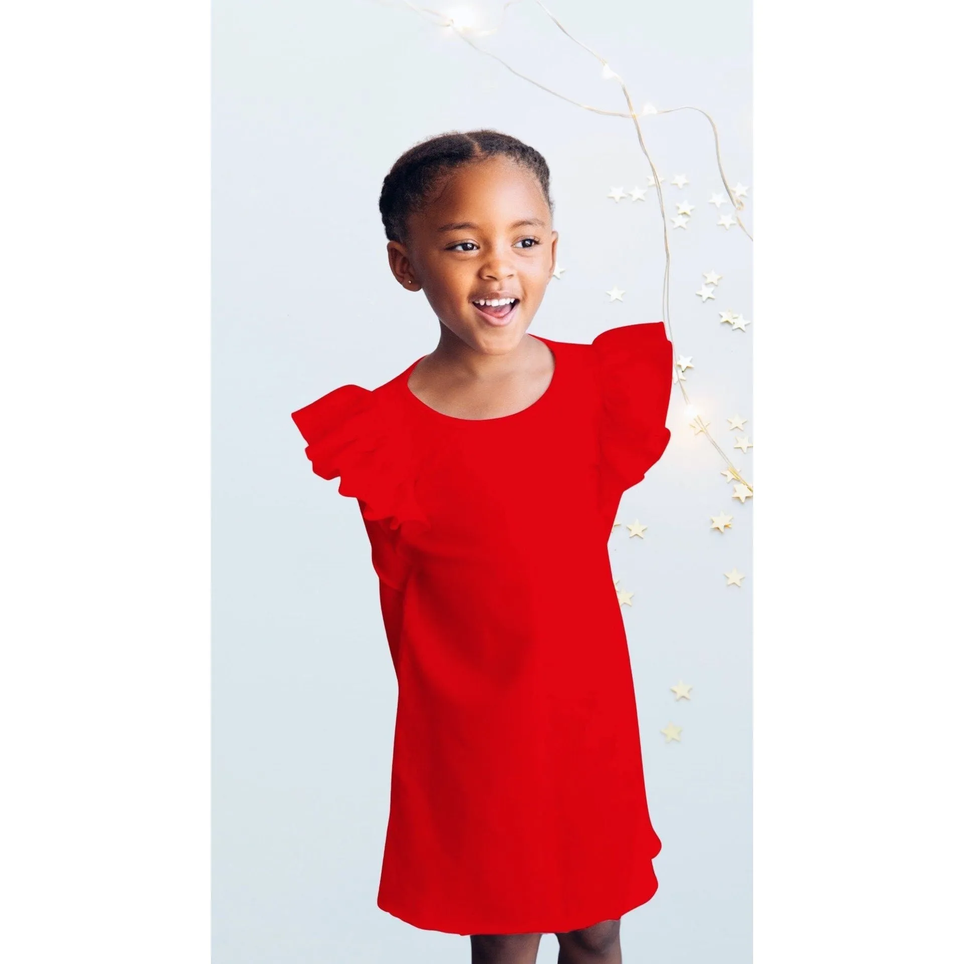 Organic Valentina Dress Long Sleeves Red