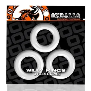 OXBALLS WILLY RINGS 3-pack stretchy cockrings WHITE