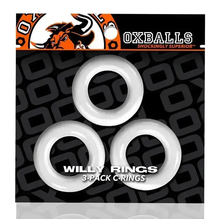 OXBALLS WILLY RINGS 3-pack stretchy cockrings WHITE