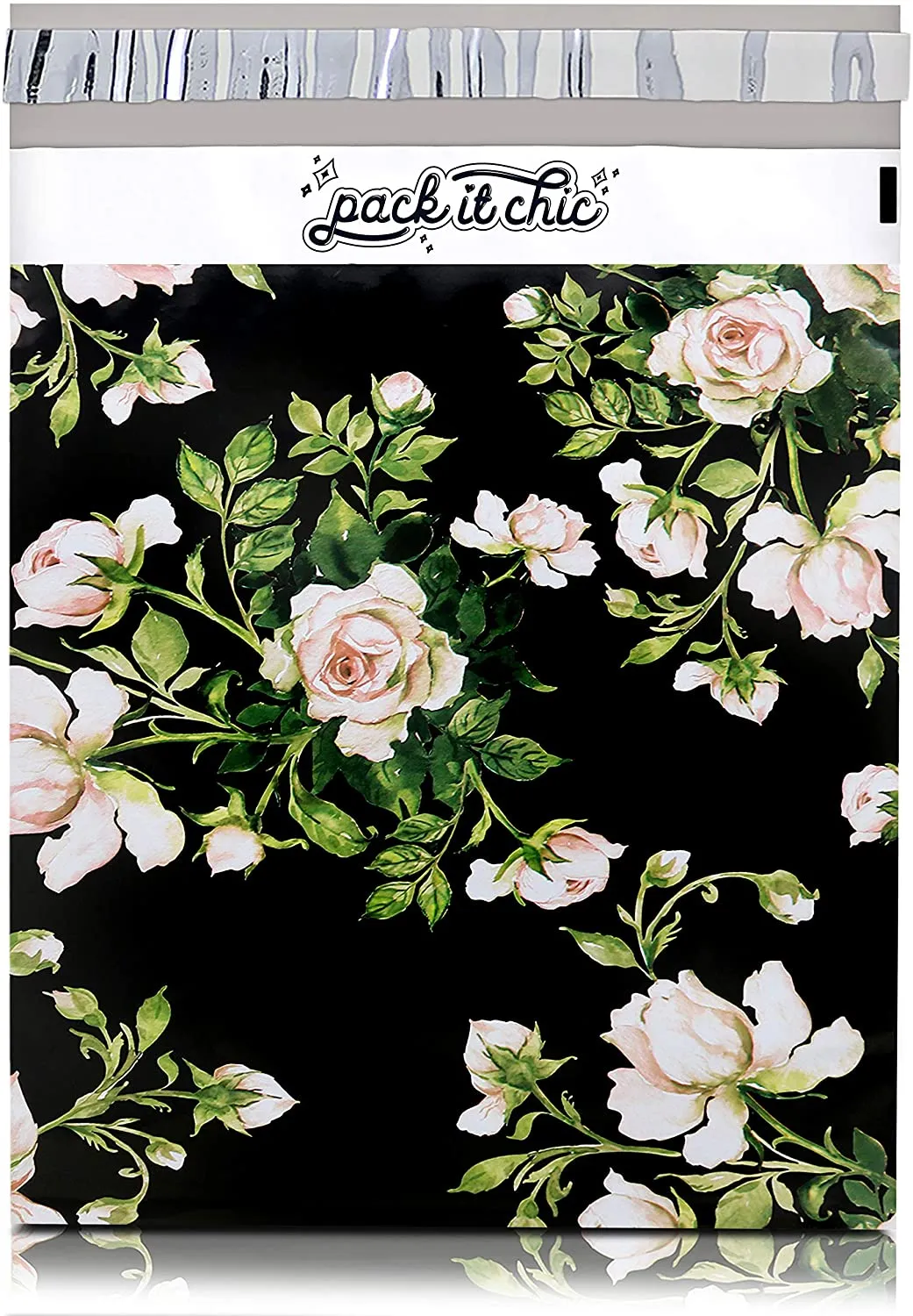 Pack It Chic - 10X13 (100 Pack) Floral Pattern Poly Mailer Envelope Plastic Custom Mailing & Shipping Bags - Self Seal