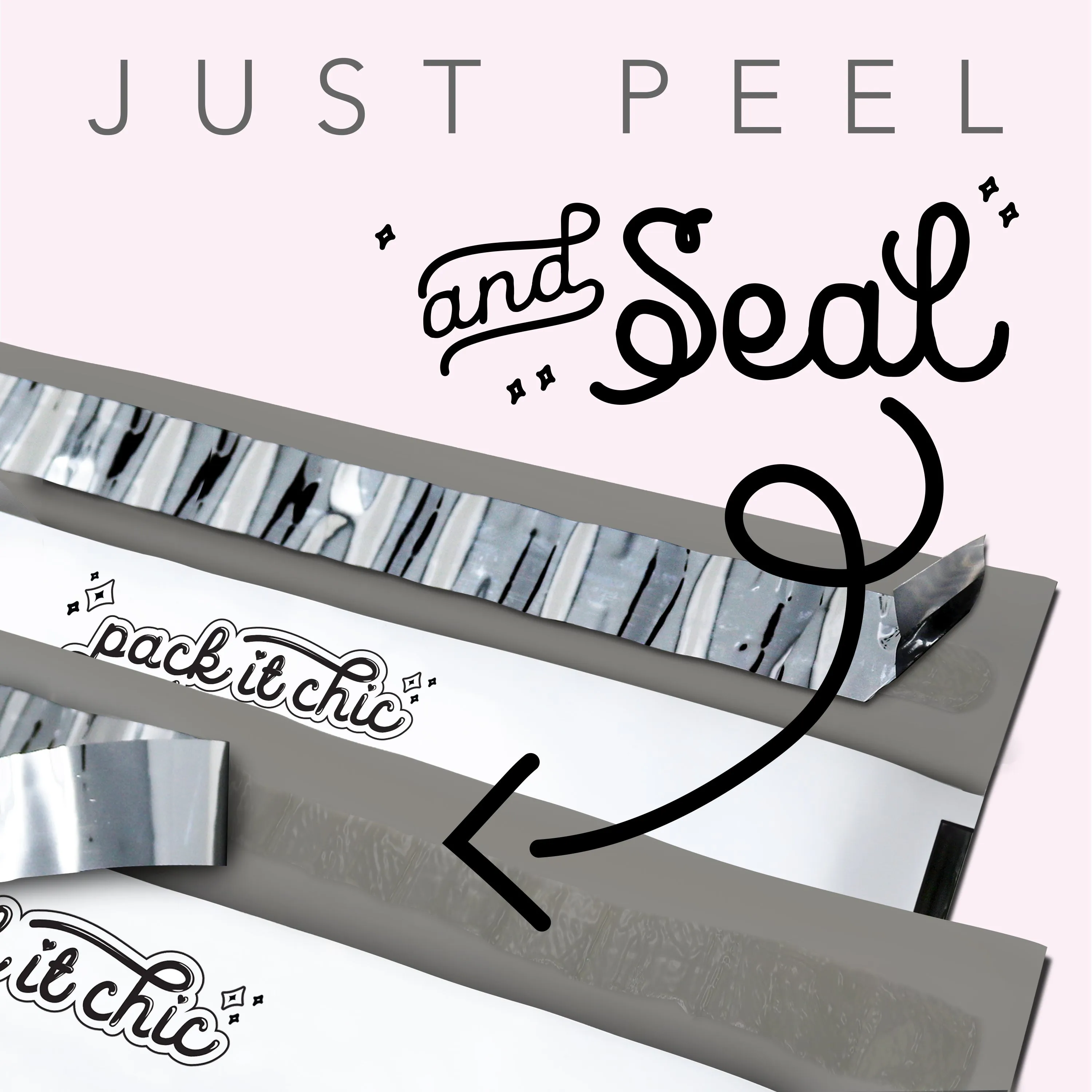 Pack It Chic - 10X13 (100 Pack) Floral Pattern Poly Mailer Envelope Plastic Custom Mailing & Shipping Bags - Self Seal