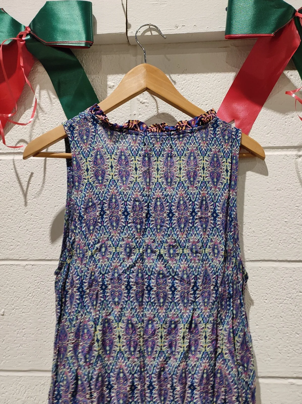 Papillon Tunic Dress Size L Women's Sleeveless Boho Aztec Flowy Lightweight