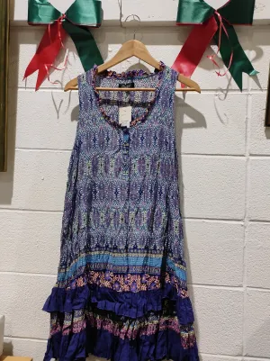 Papillon Tunic Dress Size L Women's Sleeveless Boho Aztec Flowy Lightweight
