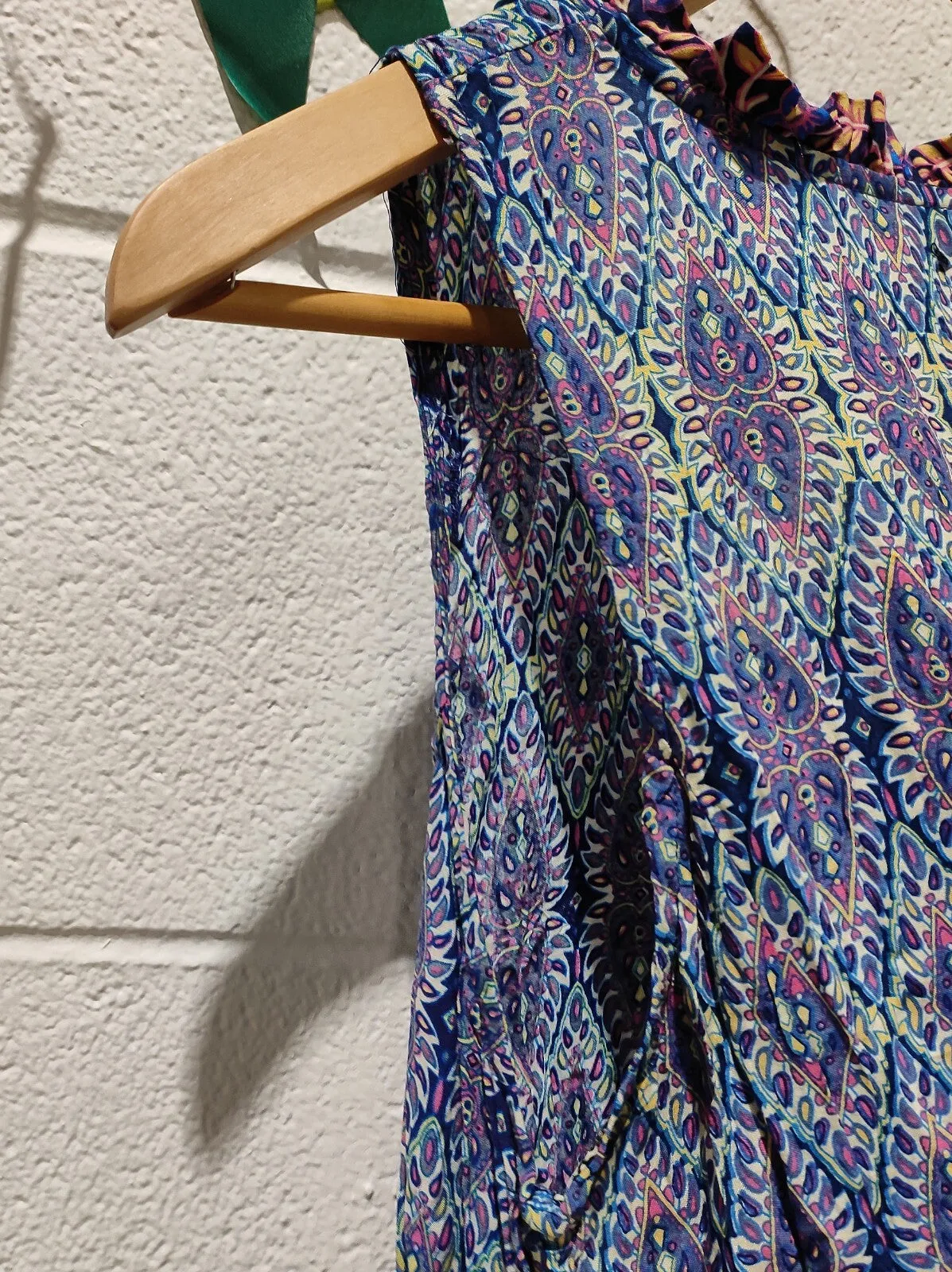 Papillon Tunic Dress Size L Women's Sleeveless Boho Aztec Flowy Lightweight