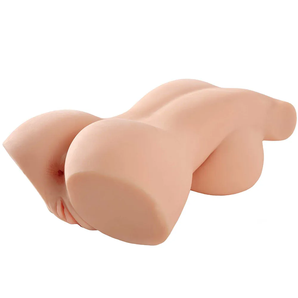 PDX Plus Perfect 10 Torso Dual Entry Masturbator Beige