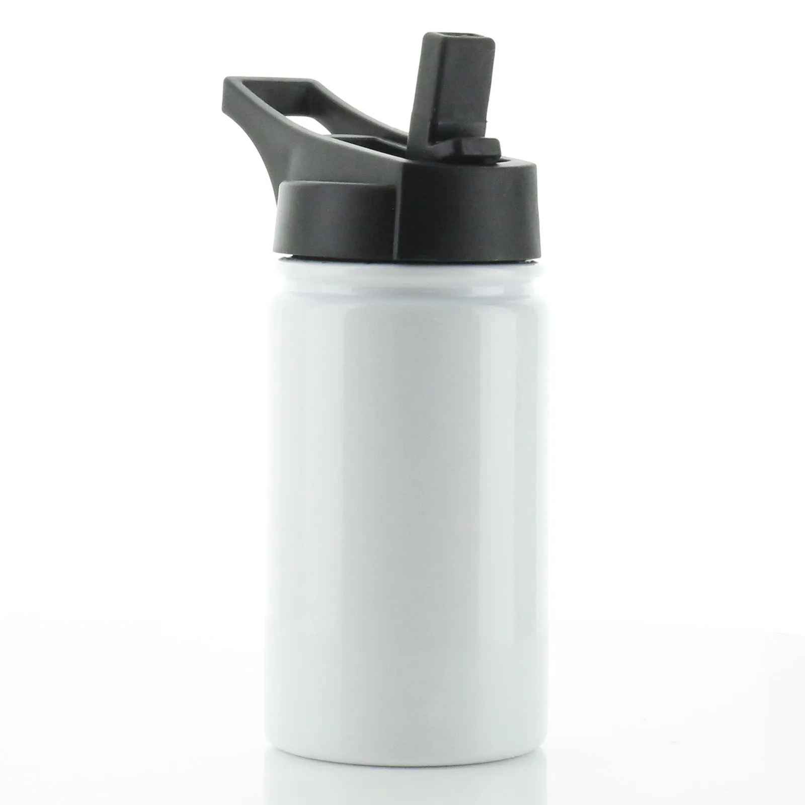 Personalised Brown Cow flowers and Name White Sports Flask