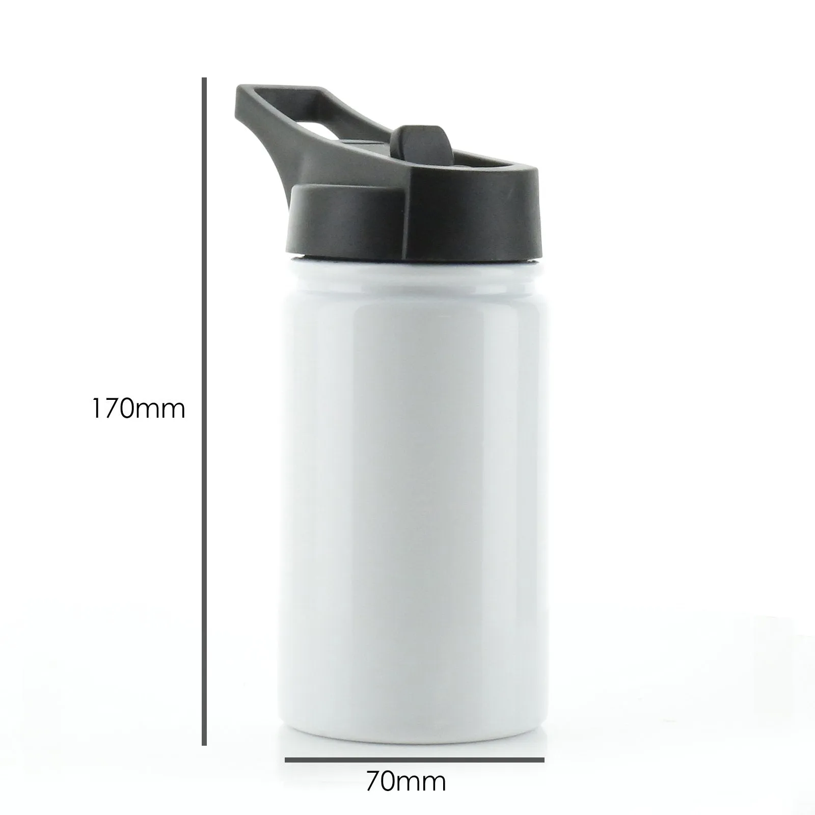 Personalised Brown Cow flowers and Name White Sports Flask