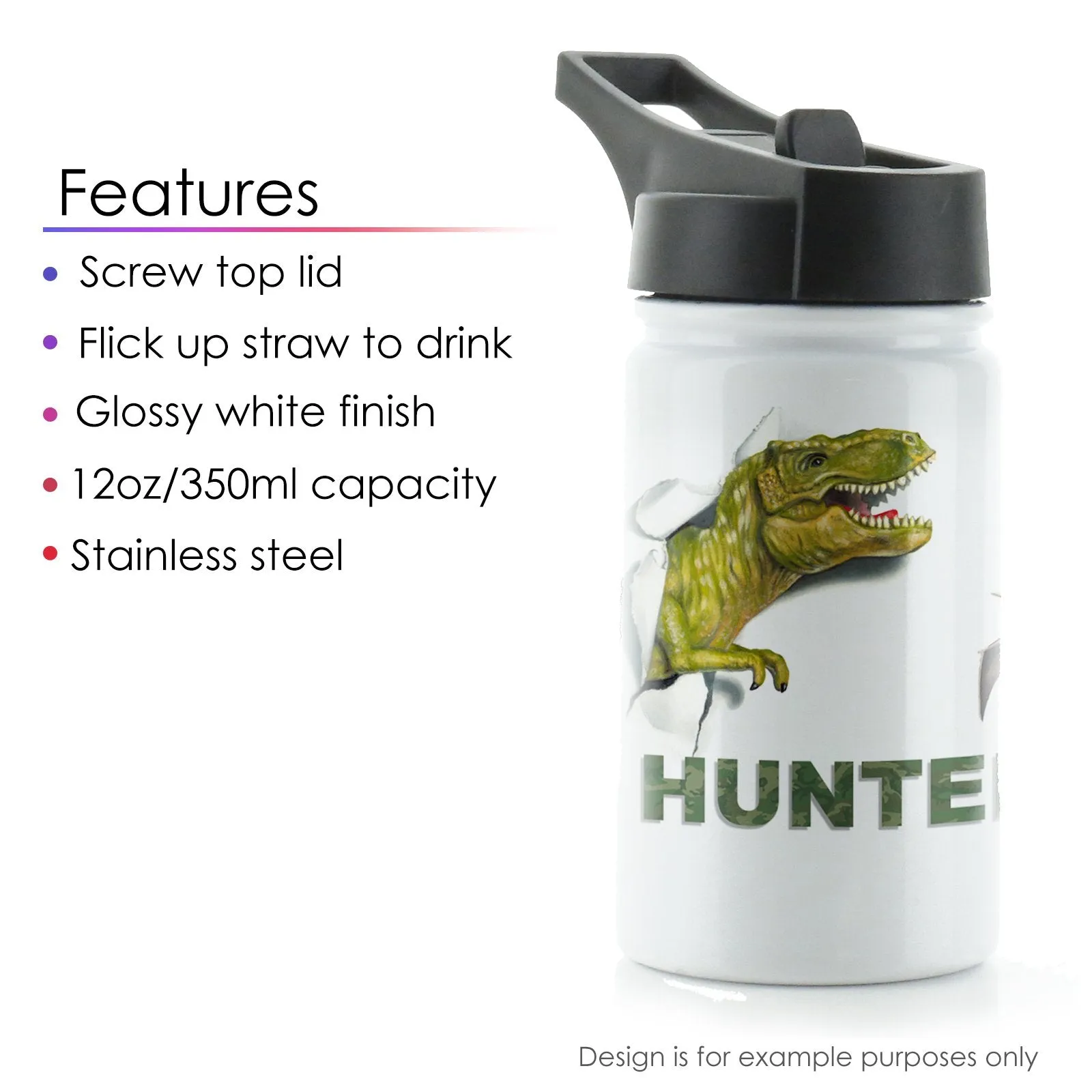 Personalised Goat Pink Glasses and Name White Sports Flask