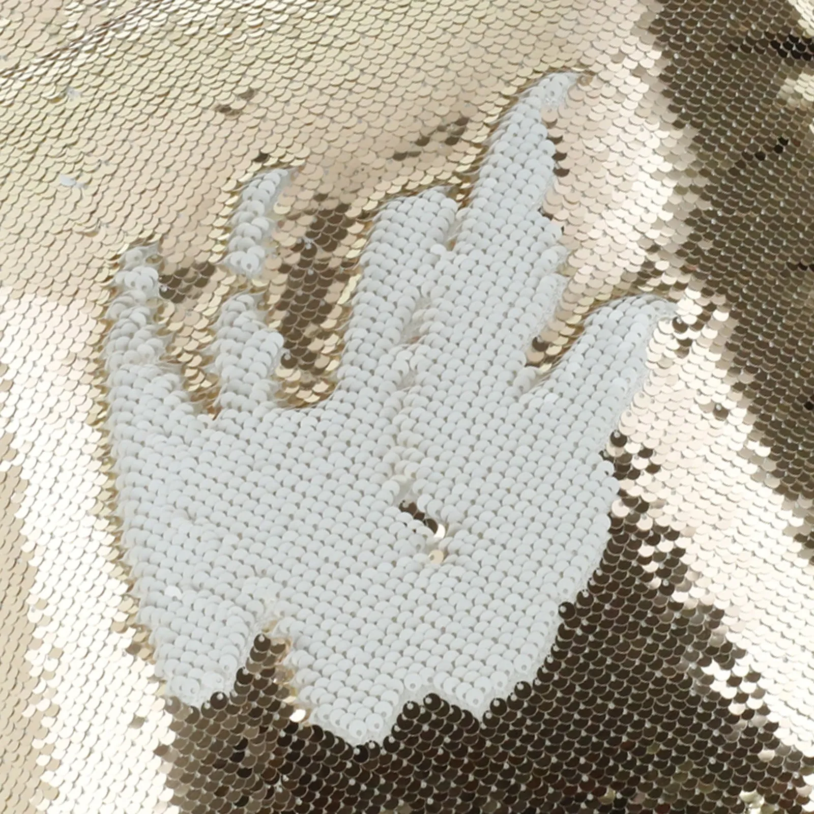 Personalised Sequin Cushion with Grey Wolf Blue Flowers and Cute Text