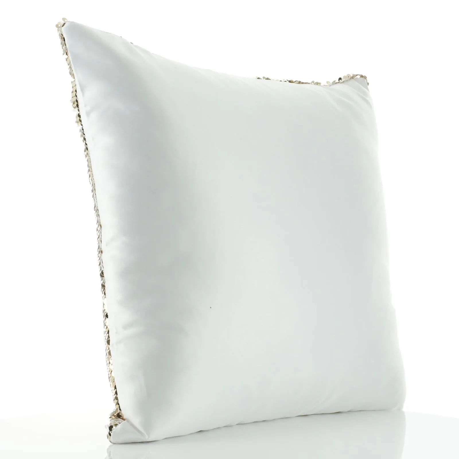 Personalised Sequin Cushion with Grey Wolf Blue Flowers and Cute Text