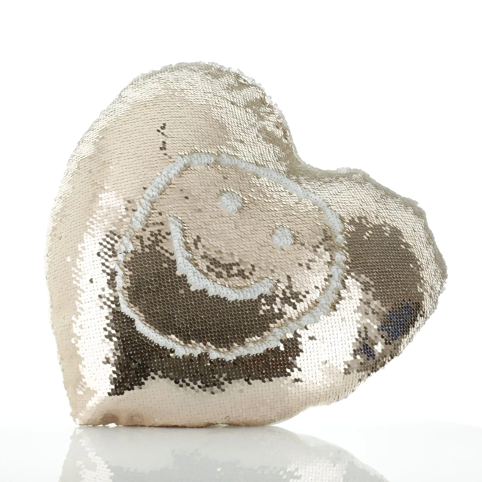 Personalised Sequin Heart Cushion with Red squirrel Heart Wreaths and Cute Text