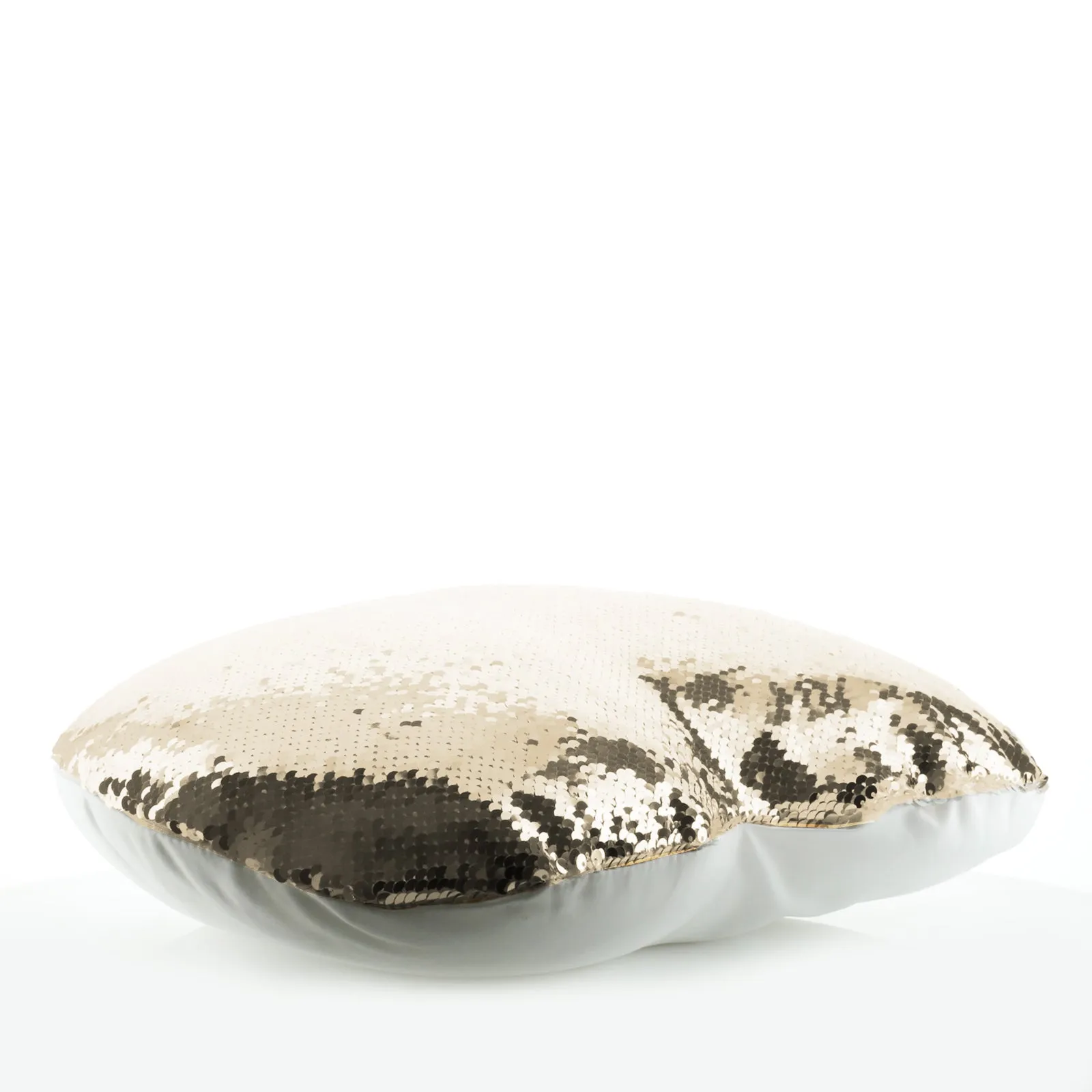 Personalised Sequin Heart Cushion with Spot Cat and Leaves and Cute Text