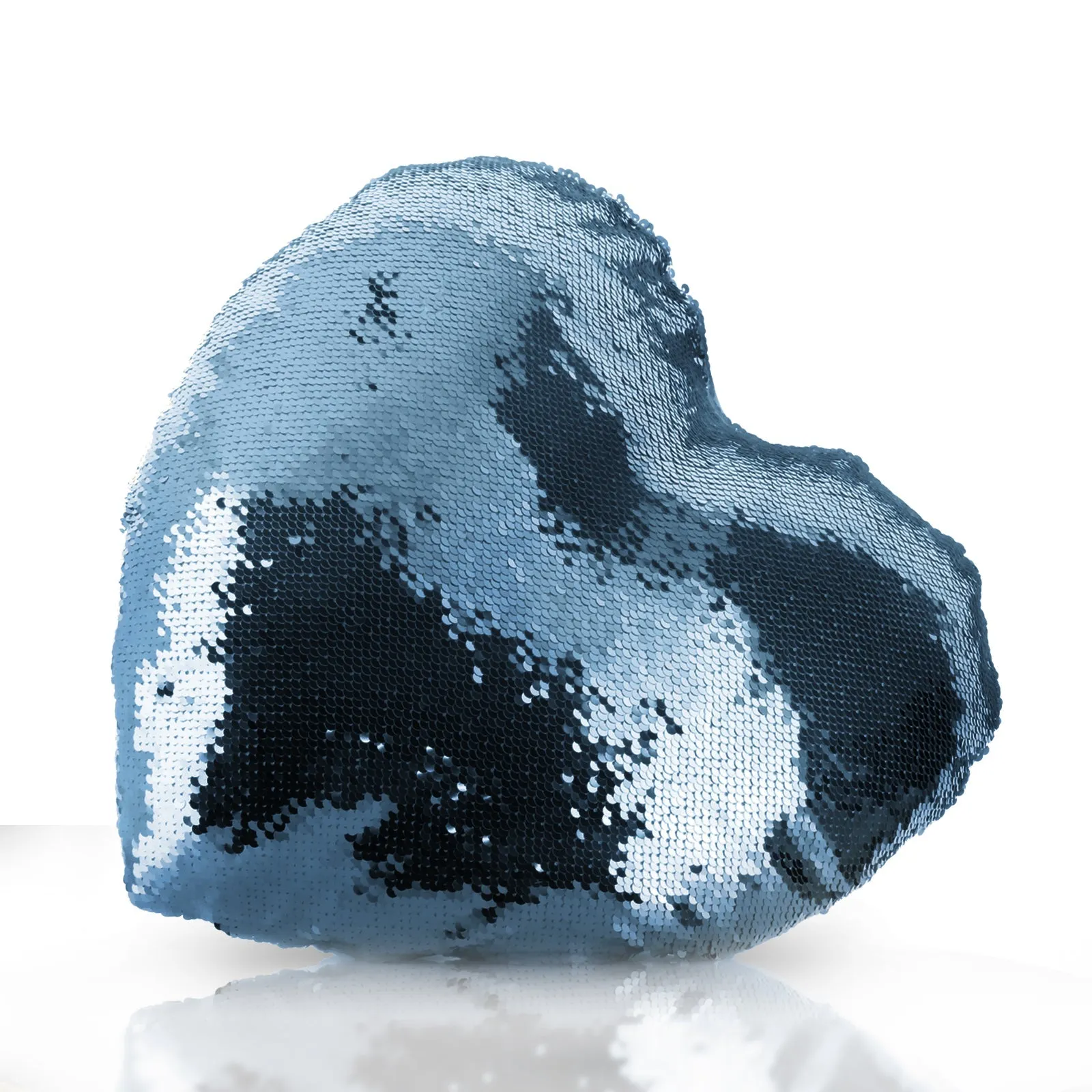 Personalised Sequin Heart Cushion with Stylish Text and Arrow Love Hearts Print