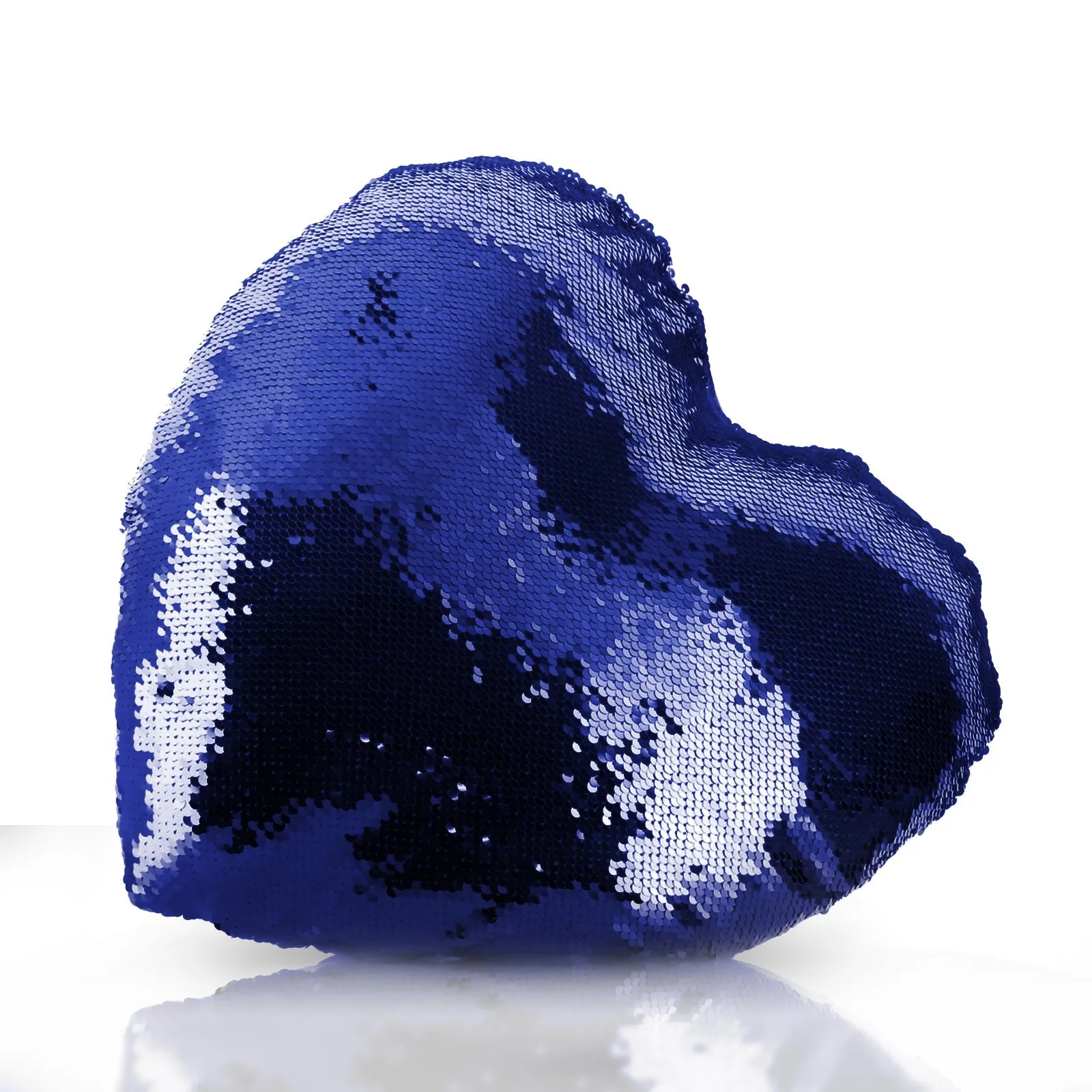 Personalised Sequin Heart Cushion with Stylish Text and Arrow Love Hearts Print