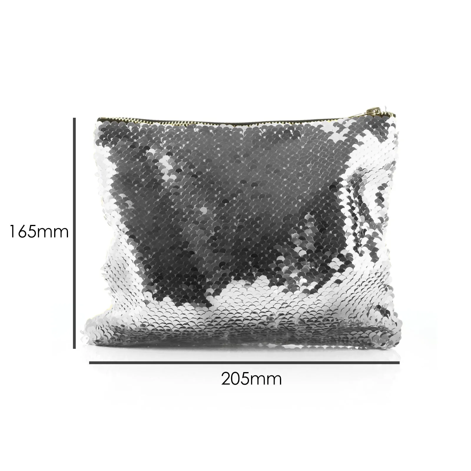Personalised Sequin Zip Bag with Brown Owl Pine Tree and Cute Text