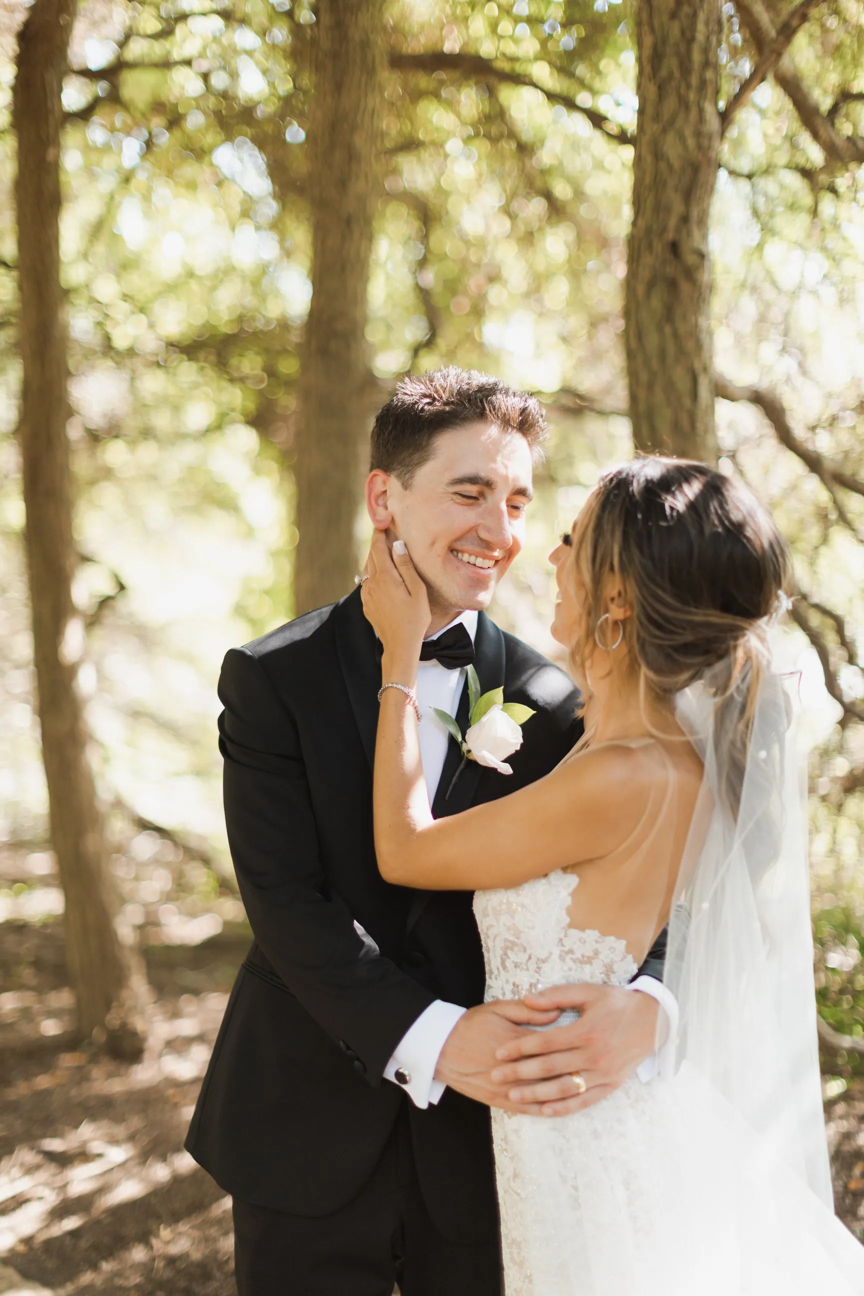 Ponytail Wedding Veil Hair Tie with Scattered Pearls