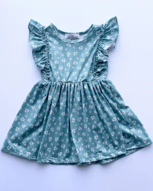PREORDER! Zoey Ruffle Play Dress - Mint Daisy