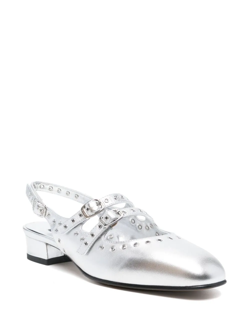 Queen leather ballet flats