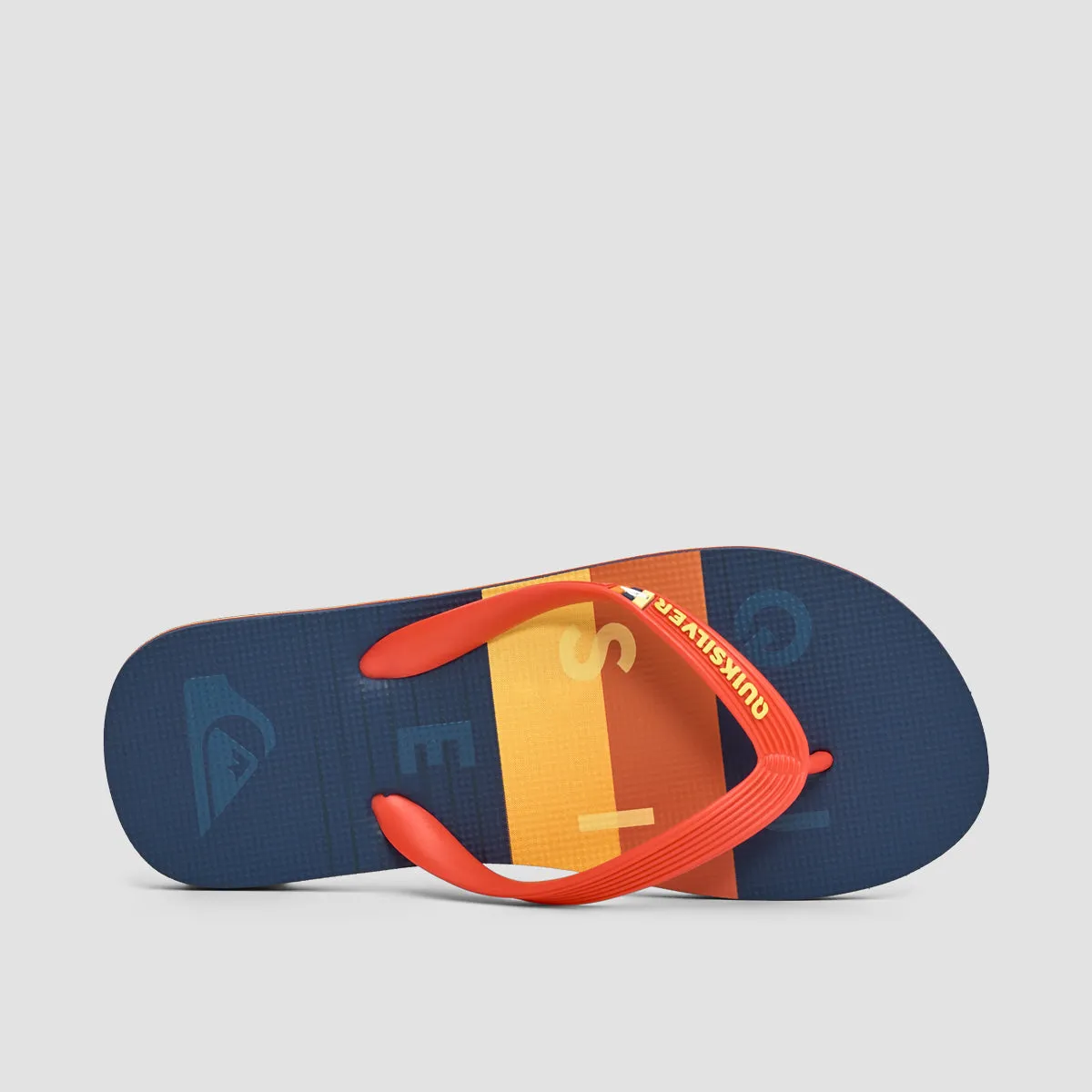 Quiksilver Molokai Word Block Flip-Flops Black/Red/Blue - Kids
