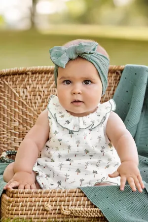 "Etta" Leaf Green Palm Tree Dress & Bloomers