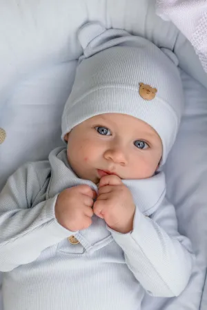 "Flavio" Light Blue Ribbed Teddy Hat