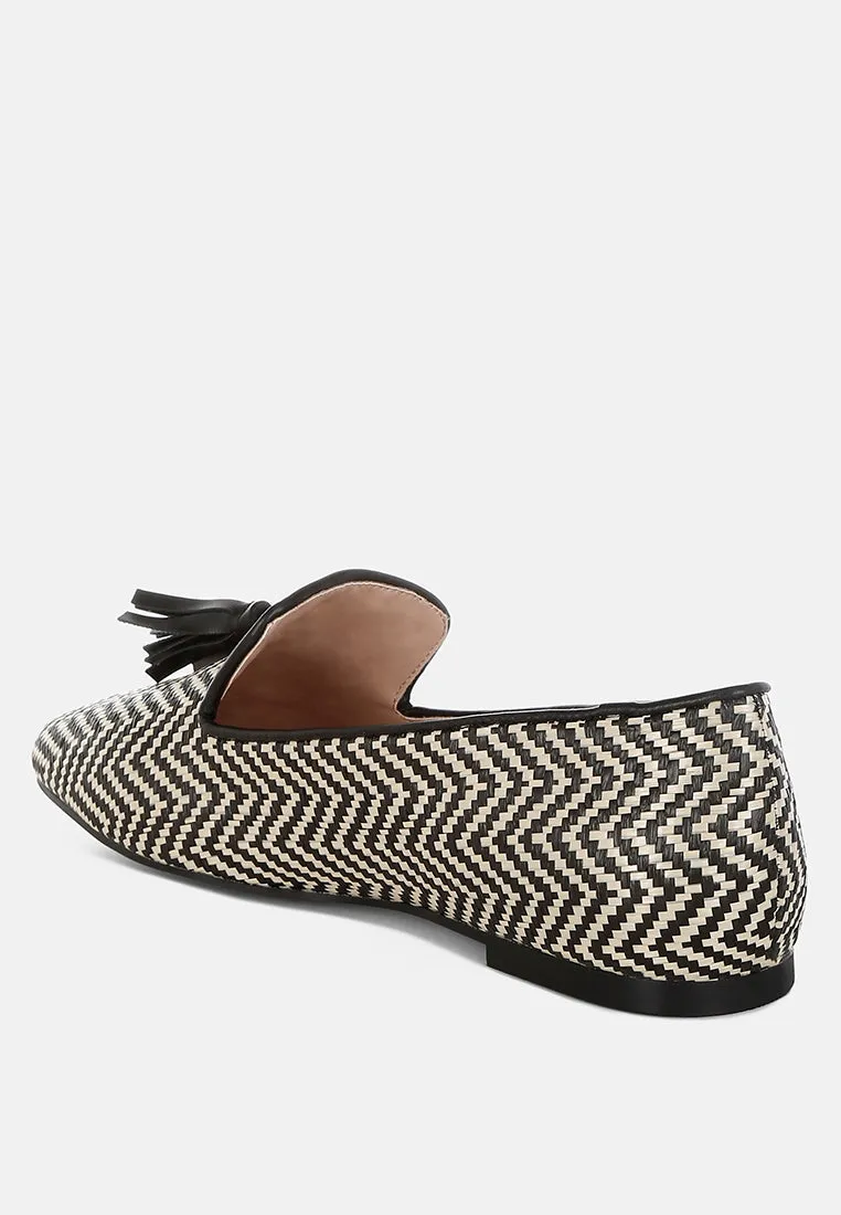 Raffia Tassels Detail Loafers By RUW
